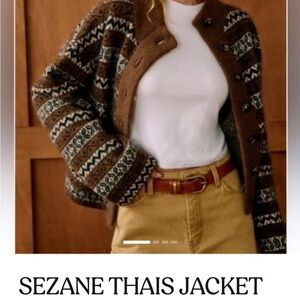 Sezane Brown Patterned Jacket